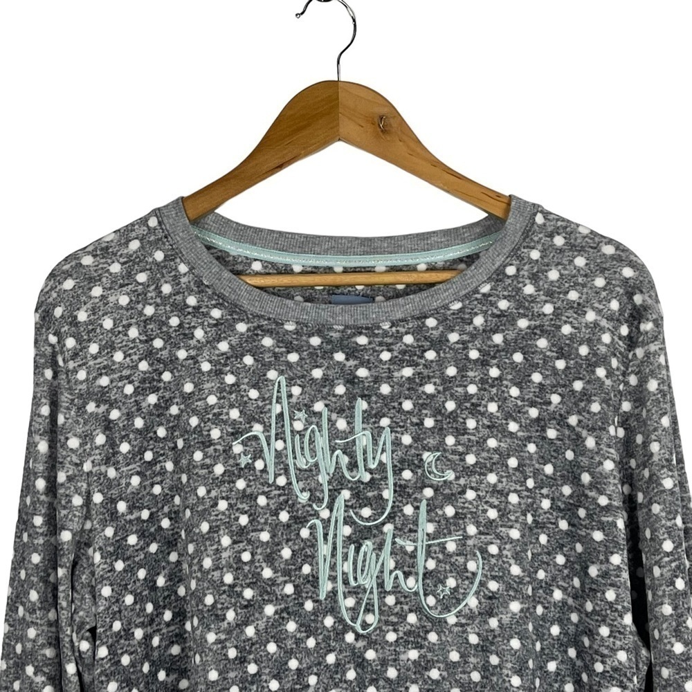 JANE & BLEECKER NIGHTY NIGHT FUZZY POLKA DOT MATCHING PAJAMA PJ SET - Picture 7 of 14